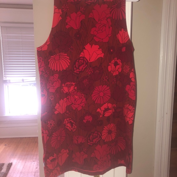 Adidas Original Trefoil Red Floral T-shirt Tank Dress Small - Picture 6 of 6